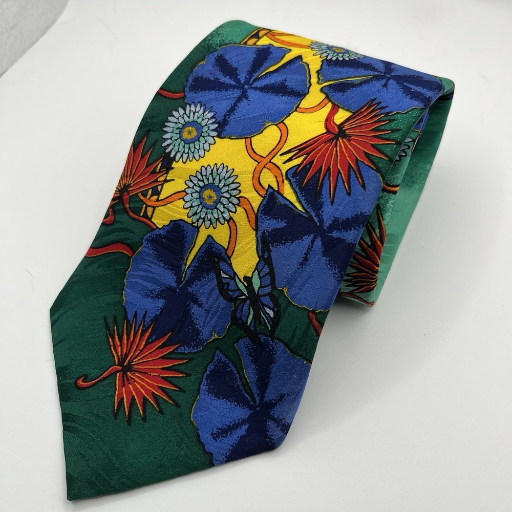 Vtg Rush Limbaugh 100% Silk Tie No Boundaries Vibrant Flower